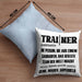 Trainer Kissen mit Füllung 40x40 Geschenk Bester Coach Geschenkidee Spruch (Grau) Blau Trendation
