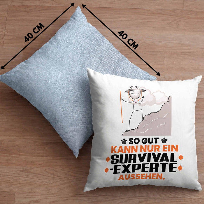 Survival-Experte Geschenk Kissen mit Füllung 40x40 So Gut Kann Nur Ein Survival-Experte Aussehen Geschenkidee (Grau) Blau Trendation