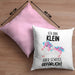 Lustige Ich Bin Klein Aber Gefährlich Kissen mit Füllung 40x40 Mit Spruch Einhorn Geschenk Mama Freundin Kollegin Geschenkidee Arbeit Frauen (Grau) Rosa Trendation