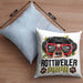 Rottweiler Papa Besitzer Kissen mit Füllung 40x40 Geschenk Lustiger Spruch Geschenkidee Rottweiler Liebhaber (Grau) Blau Trendation