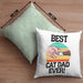 Geschenkidee für Katzen-Papa Kissen mit Füllung 40x40 Katzenmotiv Best Cat Dad Ever (Grau) Grün Trendation
