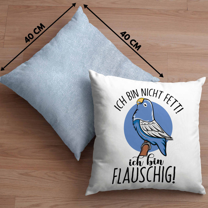 Lustige Papagei-Kissen mit Füllung 40x40 Geschenk für Papagei-Besitzer (Grau) Blau Trendation