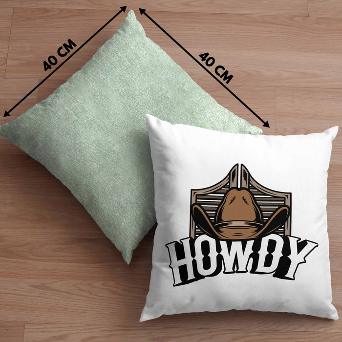Lustige Kissen mit Füllung 40x40 für Line Dance Fans Howdy Cowboy Geschenkidee (Grau) Grün Trendation