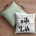 Lustige Kissen mit Füllung 40x40 Geschenk für Ehemann Spruch Happy Wife Happy Life Ehemann Geschenkidee (Grau) Grün Trendation