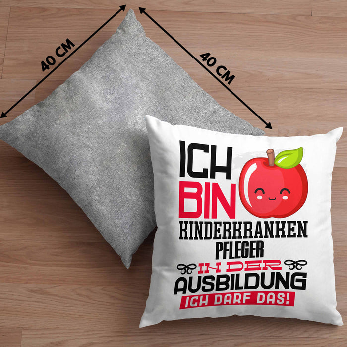 Kinderkrankenpfleger Ausbildung Kissen mit Füllung 40x40 Geschenk Ich Bin Kinderkrankenpfleger In Der Ausbildung Ich Darf Das Geschenkidee Spruch (Grau) Grau Trendation