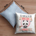 Pandas Kissen mit Füllung 40x40 Geschenk Frauen Ich Bin Bloß Ein Mädchen Das Pandas Liebt Pandaliebhaberin Geschenk Spruch Geburtstag (Grau) Blau Trendation