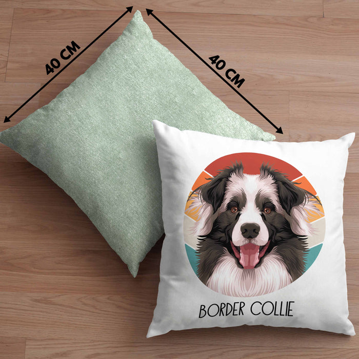 Border Collies Besitzer Kissen mit Füllung 40x40 Geschenk Lustiger Spruch Geschenkidee Border Collies Mama Papa (Grau) Grün Trendation