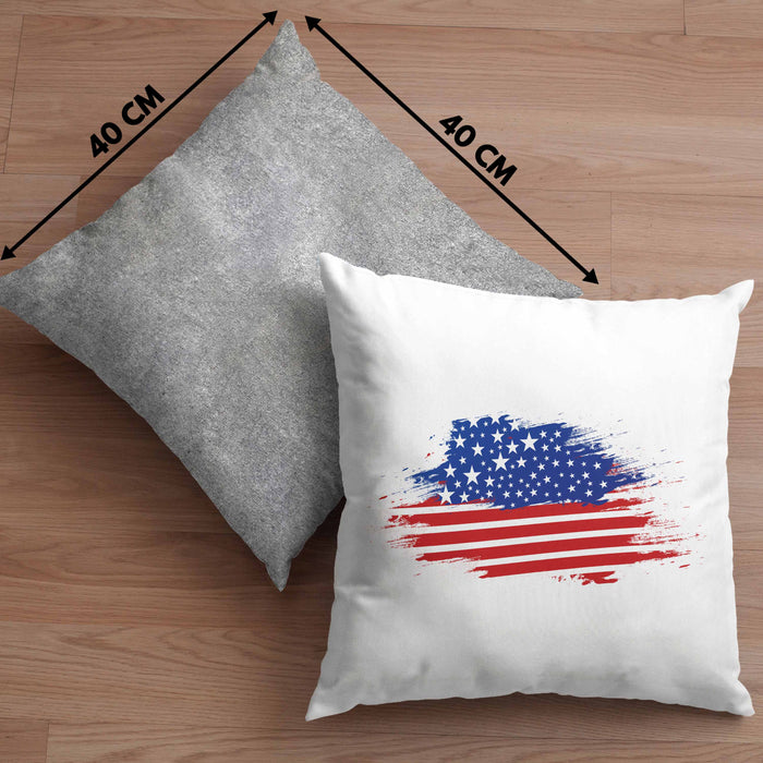 USA Kissen mit Füllung 40x40 Geschenk Amerika Geschenkidee Auslandjahr Vereinigte Staaten Von Amerika (Grau) Grau Trendation