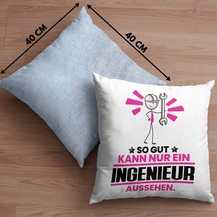 Ingenieur Geschenk Kissen mit Füllung 40x40 So Gut Kann Nur Ein Ingenieur Aussehen Geschenkidee (Grau) Blau Trendation