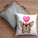 Chihuhahua Besitzer Kissen mit Füllung 40x40 Geschenk Chihuhahua Besitzer Geschenkidee Frauchen Herrchen (Grau) Grau Trendation
