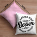 Lustiger Spruch Geschenk Kissen mit Füllung 40x40 Früher War Alles Besser Ich Bin Von Früher Geschenkidee Männer Kollegen (Grau) Rosa Trendation