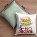 Burger Dealer Kissen mit Füllung 40x40 Geschenk für Besten Burgerverkäufer Geburtstag Spruch Geschenkidee (Grau) Grün Trendation