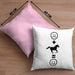 Pferde Kissen mit Füllung 40x40 Geschenk für Reiterin Pferdesport :( + Pferde = :) Lustige Geschenkidee Geburtstag (Grau) Rosa Trendation