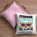 Yorkie Besitzerin Kissen mit Füllung 40x40 Geschenk Lustiger Spruch Geschenkidee Personal Stalker (Grau) Rosa Trendation