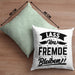 Humor Kissen mit Füllung 40x40 Geschenk mit Spruch Sarkasmus Lass Uns Fremde Bleiben Geschenkidee (Grau) Grün Trendation