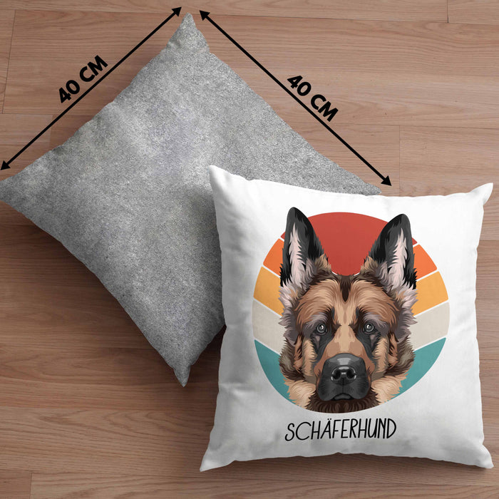 Schäferhund Besitzer Kissen mit Füllung 40x40 Geschenk Lustiger Spruch Geschenkidee Schäferhund Mama Papa (Grau) Grau Trendation