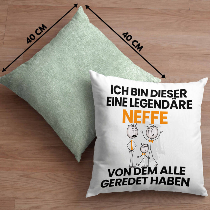 Neffe Geschenk Kissen mit Füllung 40x40 Lustige Geschenkidee Geburtstag für Neffe Ich Bin Dieser Legendäre Neffe Von Dem Alle Geredet Haben (Grau) Grün Trendation