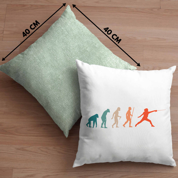 Lustige Fechten-Kissen mit Füllung 40x40 Geschenk für Fechter Evolution (Grau) Grün Trendation