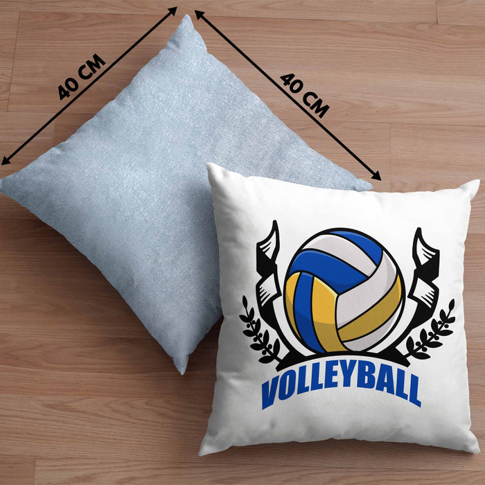 Volleyball-Kissen mit Füllung 40x40 Geschenk für Volleyball-Spieler Geschenkidee (Grau) Blau Trendation