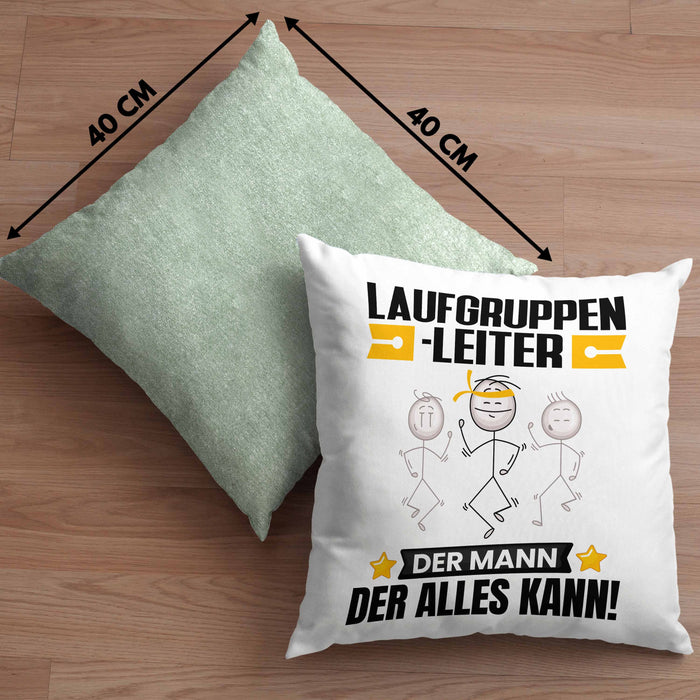 Laufgruppenleiter Kissen mit Füllung 40x40 Geschenk für Laufgruppenleiter Der Mann Der Alles Kann Geschenkidee zum Geburtstag (Grau) Grün Trendation