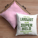 Landwirt Geschenk Kissen mit Füllung 40x40 Landwirtschaft Geschenke für Männer Traktor Spruch Superheld (Grau) Rosa Trendation