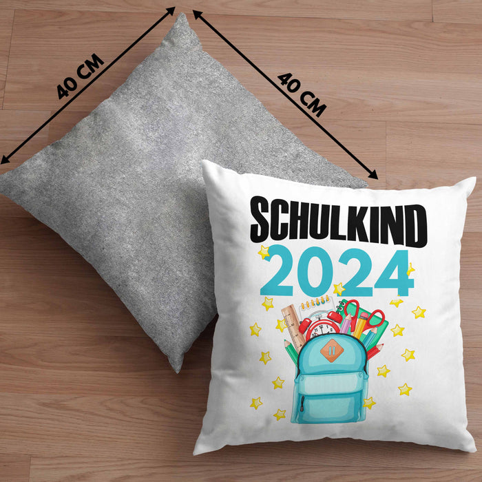 Einschulung Mädchen Geschenk Schultüte Füllung Kissen mit Füllung 40x40 Schulstart 1. Schultag Schuleinführung Schulanfang Geschenkidee Schulkind 2024 (Grau) Grau Trendation
