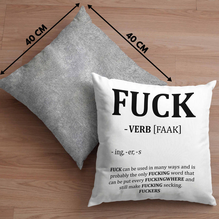 F*** Kissen mit Füllung 40x40 Geschenk Schimpfwort 18+ Geschenkidee Männer Frauen Arbeitskollege Geschenkidee (Grau) Grau Trendation