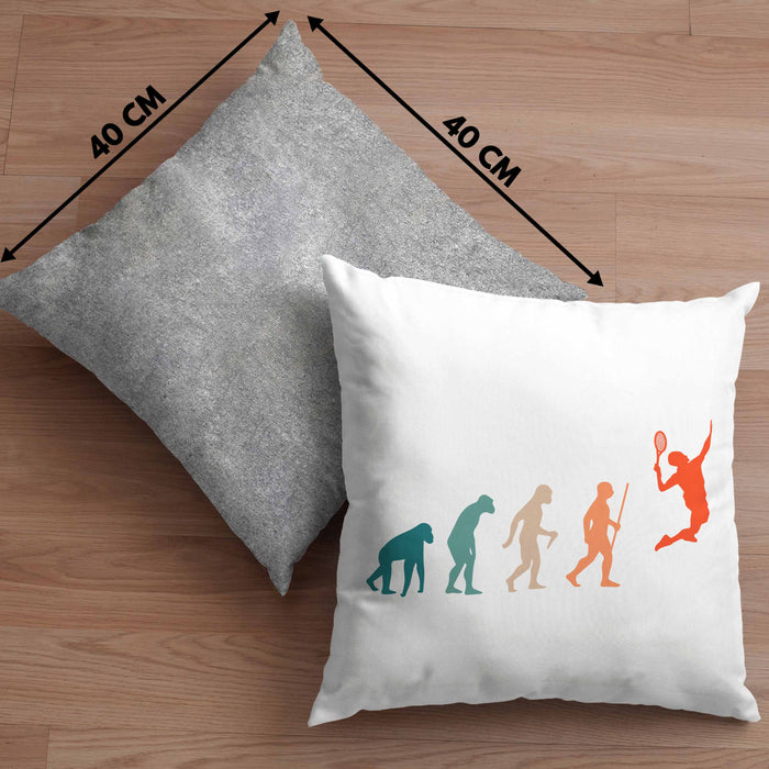 Lustige Badminton Kissen mit Füllung 40x40 Geschenk für Badmintonspieler Badminton Lehrer Coach Trainer Geschenkidee Evolution (Grau) Grau Trendation