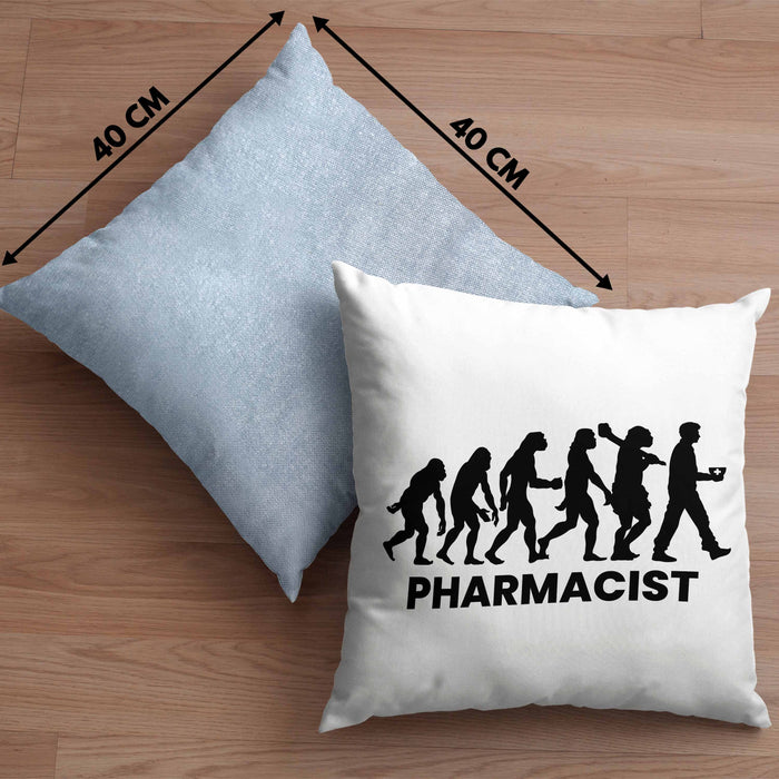 Apotheker Kissen mit Füllung 40x40 Geschenk Apothekerin Geschenkidee Evolution (Grau) Blau Trendation