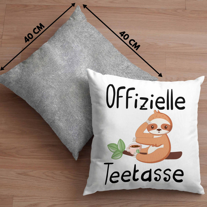 Offizielle TeeKissen mit Füllung 40x40 Geschenk Teetrinker Geschenkidee Tee-Kissen mit Füllung 40x40 (Grau) Grau Trendation