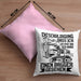 Bagger-Fan Liebhaber Kissen mit Füllung 40x40 Geschenk Baggerfahrer Entschuldigung Dass Ich Zu Spät Bin Ich Habe Einen Bagger Gesehen (Grau) Rosa Trendation