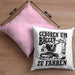 Baggerfahrer Kissen mit Füllung 40x40 Geschenk Baggerfahrender Geboren Um Bagger Zu Fahren Geschenkidee Baustelle (Grau) Rosa Trendation