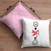 Kunstflugzeug Kissen mit Füllung 40x40 Geschenk für Kunstflieger Geburtstag Lustige Geschenkidee :( + Kunstflieger = :) (Grau) Rosa Trendation