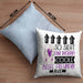 Beste Freundin Geschenk Kissen mit Füllung 40x40 Lustig Geschenkidee für Beste Freundin Geburtstag So Sieht Eine Richtig Coole Beste Freundin Aus Frauen Spruch BFF (Grau) Blau Trendation