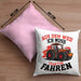 Bauer Landwirt Geschenk Kissen mit Füllung 40x40 Aus Dem Weg Ich Muss Traktor Fahren Geschenkidee Jungs (Grau) Rosa Trendation