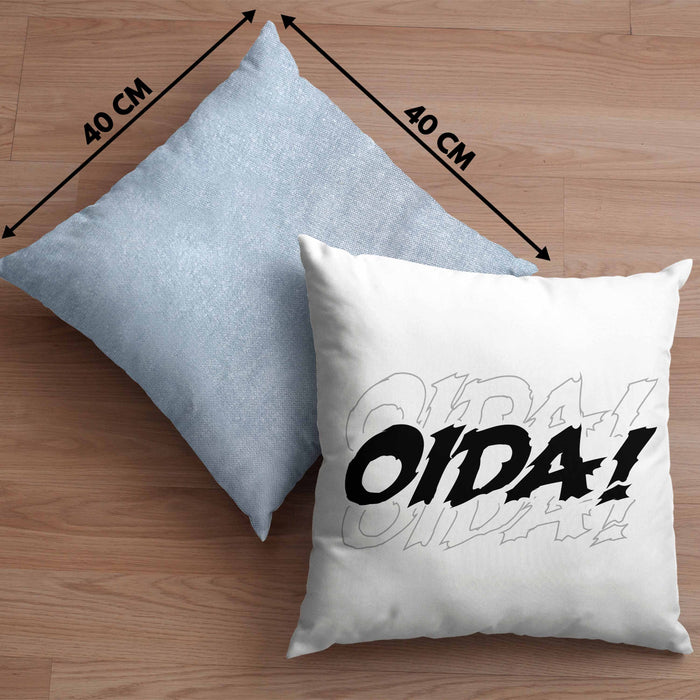 Oida Kissen mit Füllung 40x40 Geschenk Bayern Bayrisch Dialekt (Grau) Blau Trendation