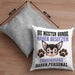 Chihuahua Besitzer Kissen mit Füllung 40x40 Geschenk Lustiger Spruch Geschenkidee Besitzerin Chihuahua Haben Personal (Grau) Grau Trendation