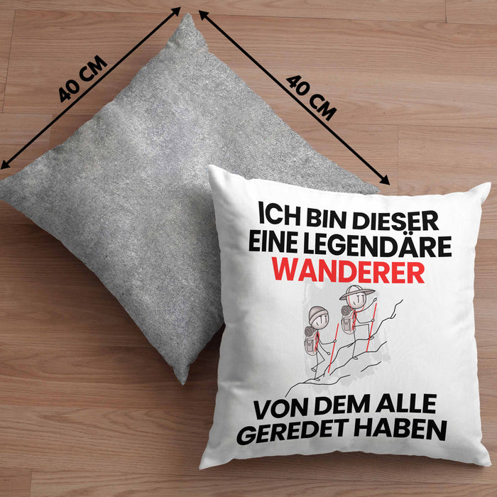Wandern Geschenk Kissen mit Füllung 40x40 Lustige Geschenkidee Geburtstag für Wandern Ich Bin Dieser Legendäre Wandern Von Dem Alle Geredet Haben (Grau) Grau Trendation