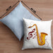 Lustige Saxofon-Kissen mit Füllung 40x40 Geschenk Saxofonspieler Geschenkidee (Grau) Blau Trendation