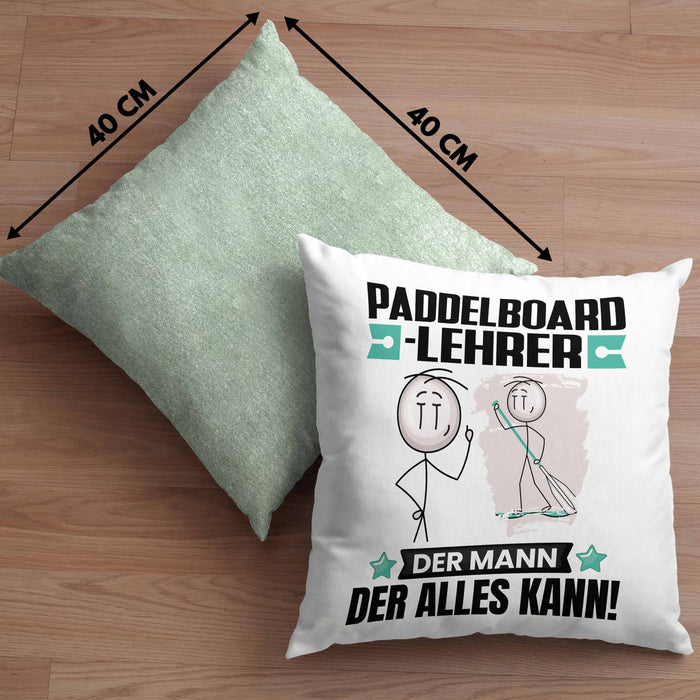 Paddelboard-Lehrer Kissen mit Füllung 40x40 Geschenk für Paddelboard-Lehrer Der Mann Der Alles Kann Geschenkidee zum Geburtstag (Grau) Grün Trendation