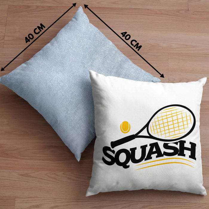 Lustige Squash-Kissen mit Füllung 40x40 Geschenk für Squash-Spieler (Grau) Blau Trendation