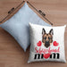 Schäferhund Besitzer Mom Mama Kissen mit Füllung 40x40 Geschenk Lustiger Spruch Geschenkidee Schäferhund Besitzerin (Grau) Blau Trendation