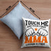 MMA-Kissen mit Füllung 40x40 Geschenk für MMA-Kämpfer Geschenkidee First MMA Lesson (Grau) Blau Trendation