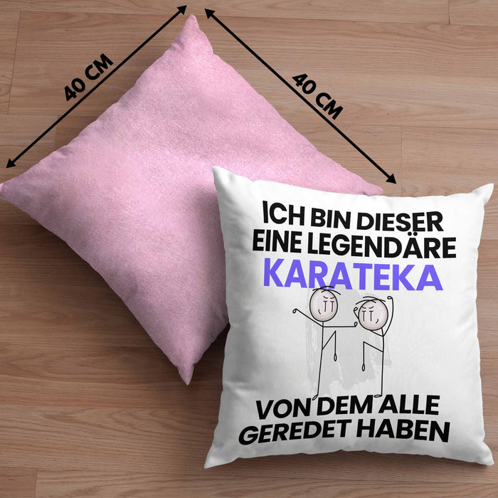 Karateka Geschenk Kissen mit Füllung 40x40 Lustige Geschenkidee Geburtstag für Karateka Ich Bin Dieser Legendäre Karateka Von Dem Alle Geredet Haben (Grau) Rosa Trendation