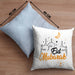 Eid Mubarak Kissen mit Füllung 40x40 Geschenk Muslime Geschenkidee Sprüche für Muslimische Menschen (Grau) Blau Trendation