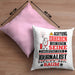 Journalist Geschenk Kissen mit Füllung 40x40 Lustiger Spruch Erheben Sie Sich Der Journalist Betritt den Raum (Grau) Rosa Trendation