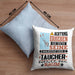 Taucher Geschenk Kissen mit Füllung 40x40 Lustiger Spruch Erheben Sie Sich Der Taucher Betritt den Raum (Grau) Blau Trendation