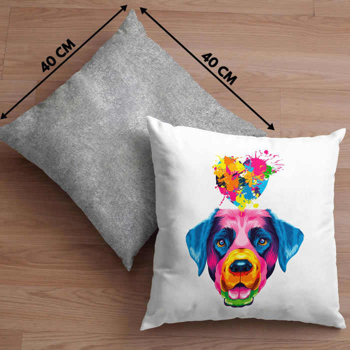 Labrador Herz Farbe Besitzer Kissen mit Füllung 40x40 Geschenk Lustiger Spruch Geschenkidee Labrador Liebhaber (Grau) Grau Trendation