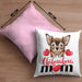 Chihuhahua Mom Mama Besitzer Kissen mit Füllung 40x40 Geschenkidee Frauchen Herrchen (Grau) Rosa Trendation