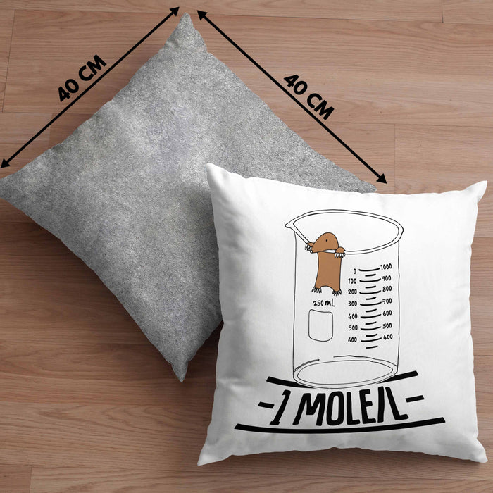 Chemiker Kissen mit Füllung 40x40 Lustiger Maulwurf Mole Per Liter Chemie Avogadro's Chemiker Kissen mit Füllung 40x40 (Grau) Grau Trendation